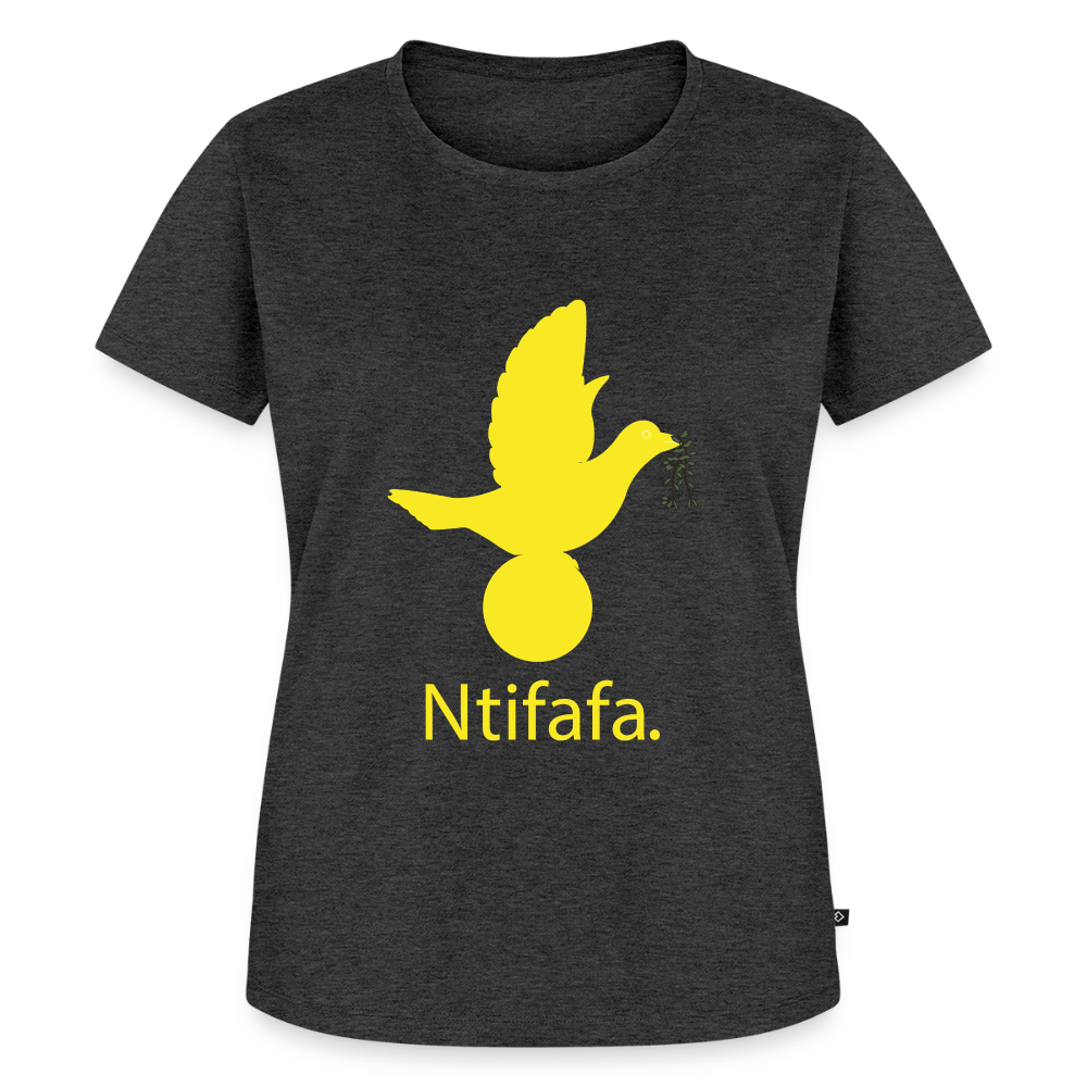 T-shirt Premium Femme Ntifafa jaune - Lusoquot - anthracite chiné