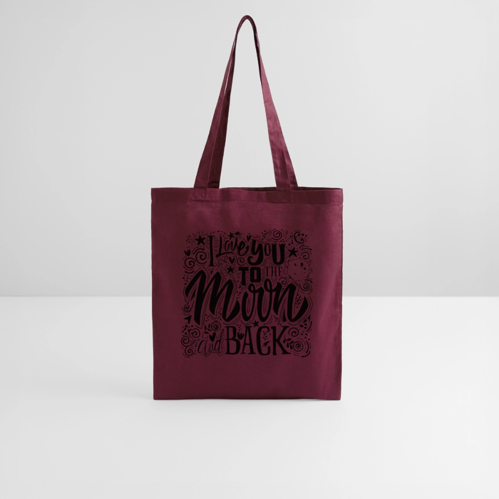 Tote Bag  I love you to moon and back Shaanti noir - Lusoquot - bordeaux