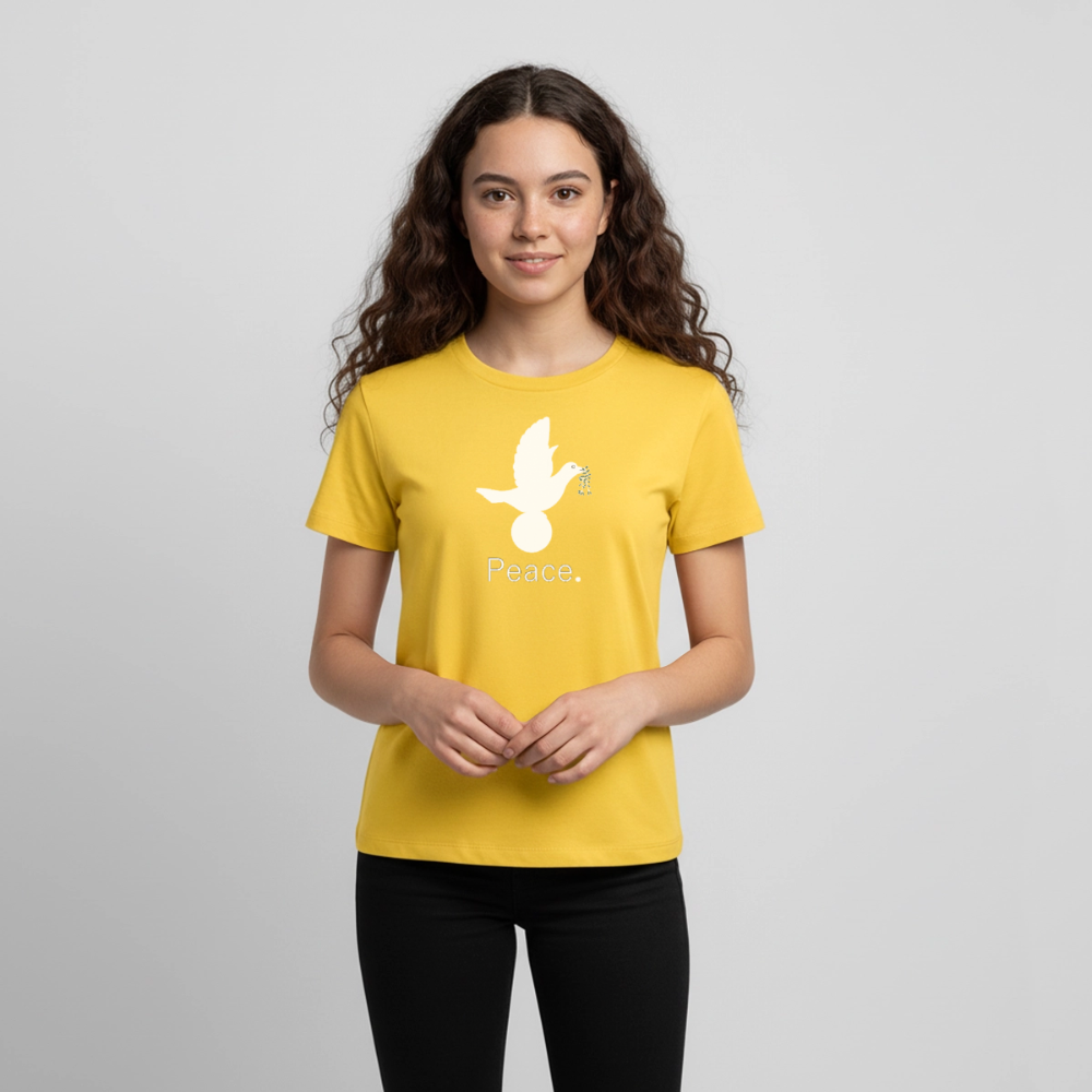 T-shirt Premium Ado Peace blanc Lusoquot - jaune soleil