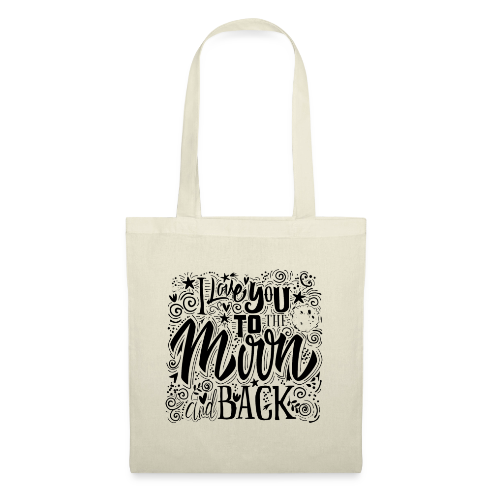 Tote Bag I love you to moon and back Peace noir - Lusoquot - nature