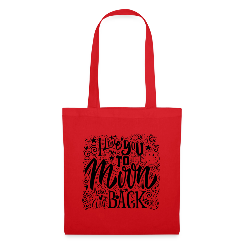 Tote Bag  I love you to moon and back Shaanti noir - Lusoquot - rouge