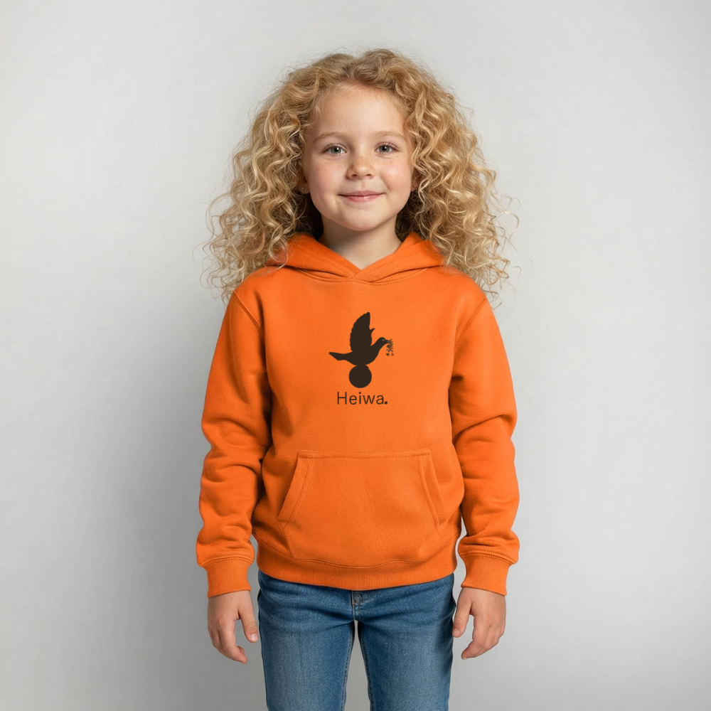 Sweat à capuche Enfant Heiwa noir - Lusoquot - orange