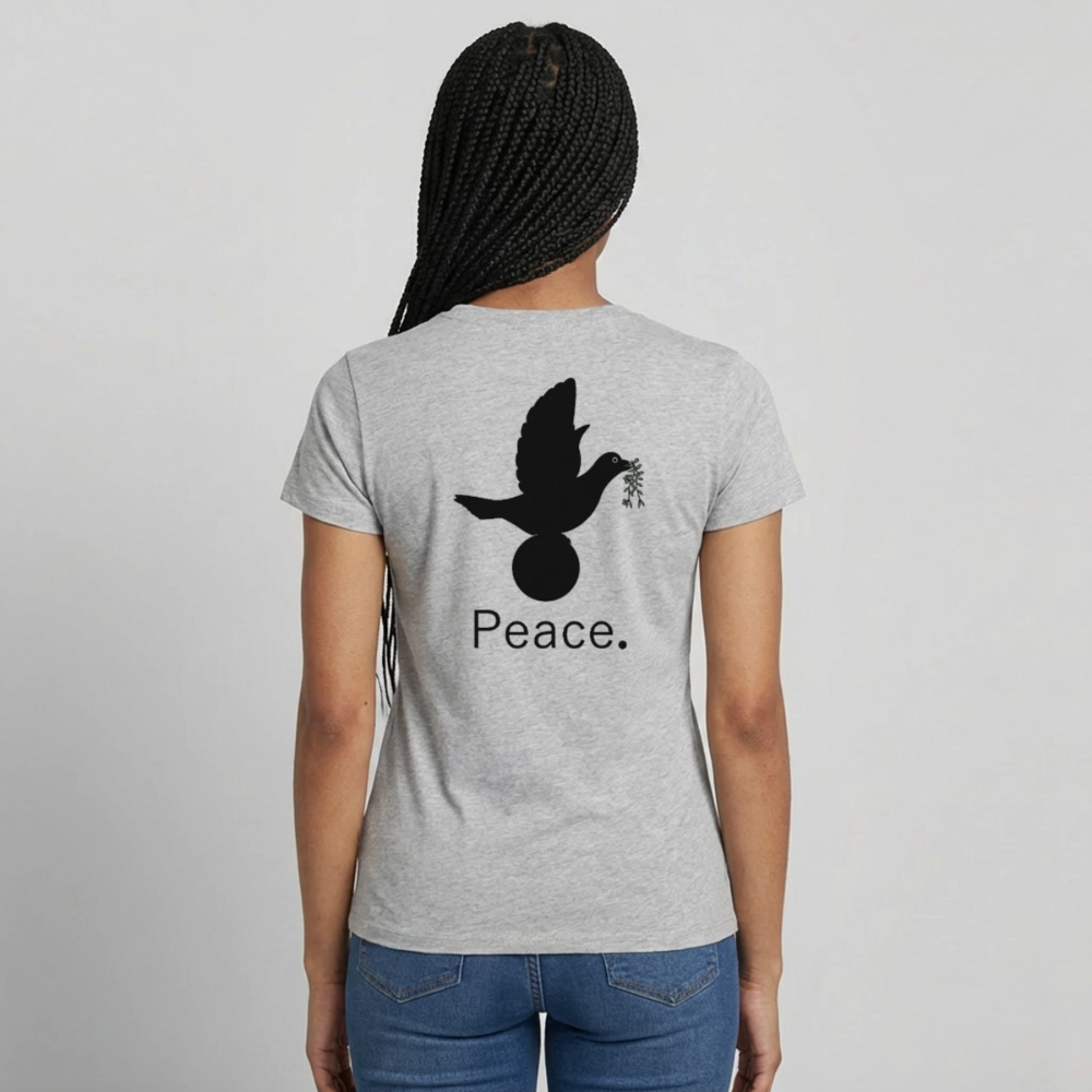 T-shirt Femme I love you to moon and back Peace noir - Lusoquot - gris chiné