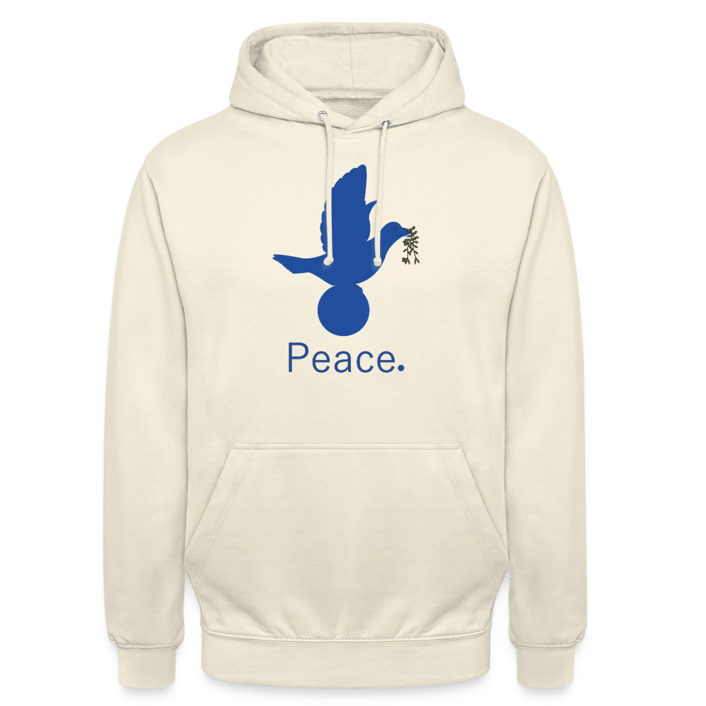 Sweat-shirt à capuche unisexe Peace bleu - vanille