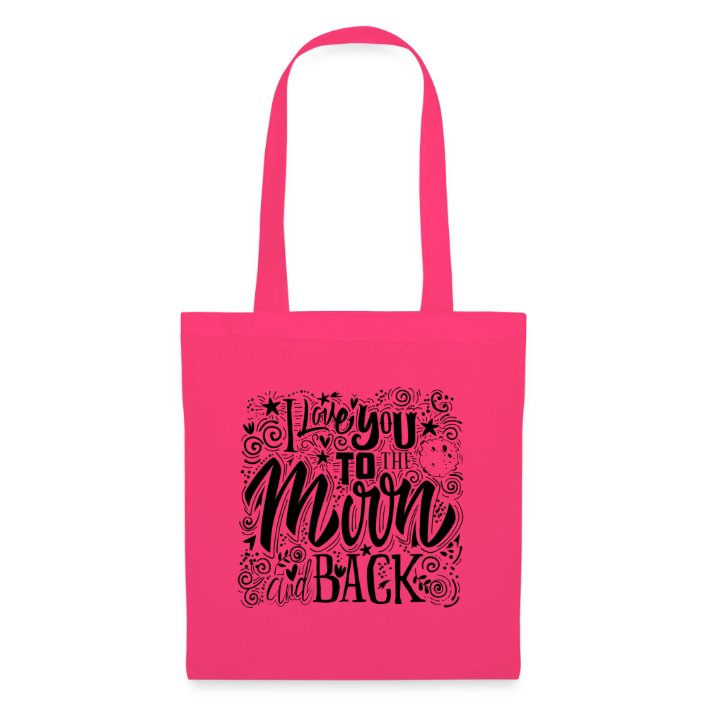 Tote Bag I love you to moon and back Peace noir - Lusoquot - rose azalée