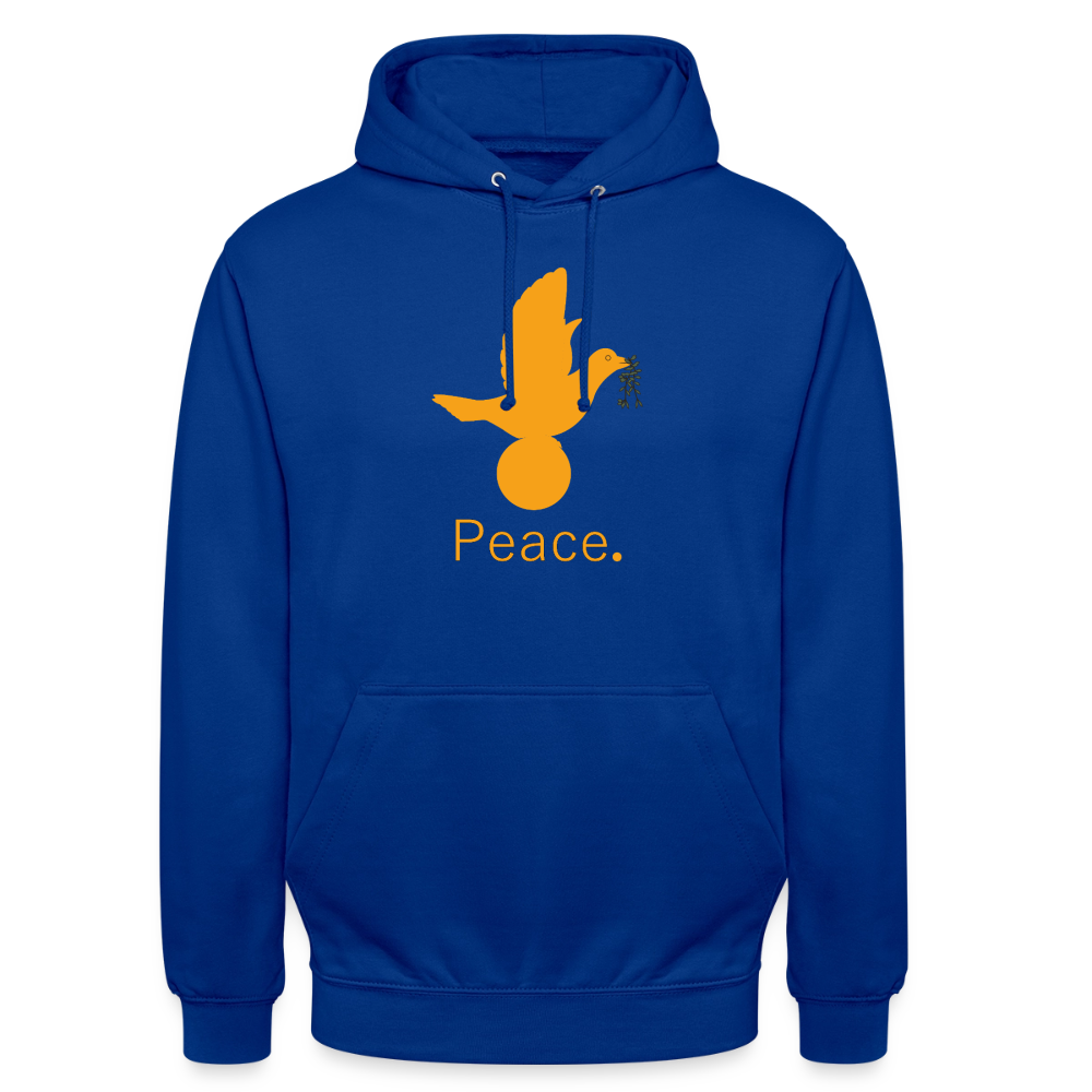 Sweat-shirt à capuche unisexe Peace. orange Lusoquot - bleu royal