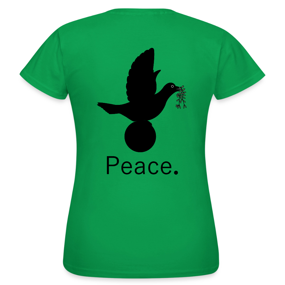 T-shirt Femme I love you to moon and back Peace noir - Lusoquot - vert