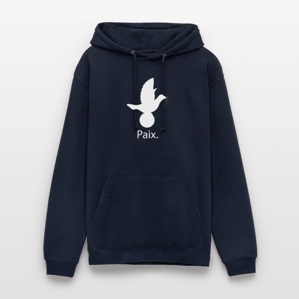 Sweat-shirt à capuche unisexe Paix blanc - Lusoquot - marine