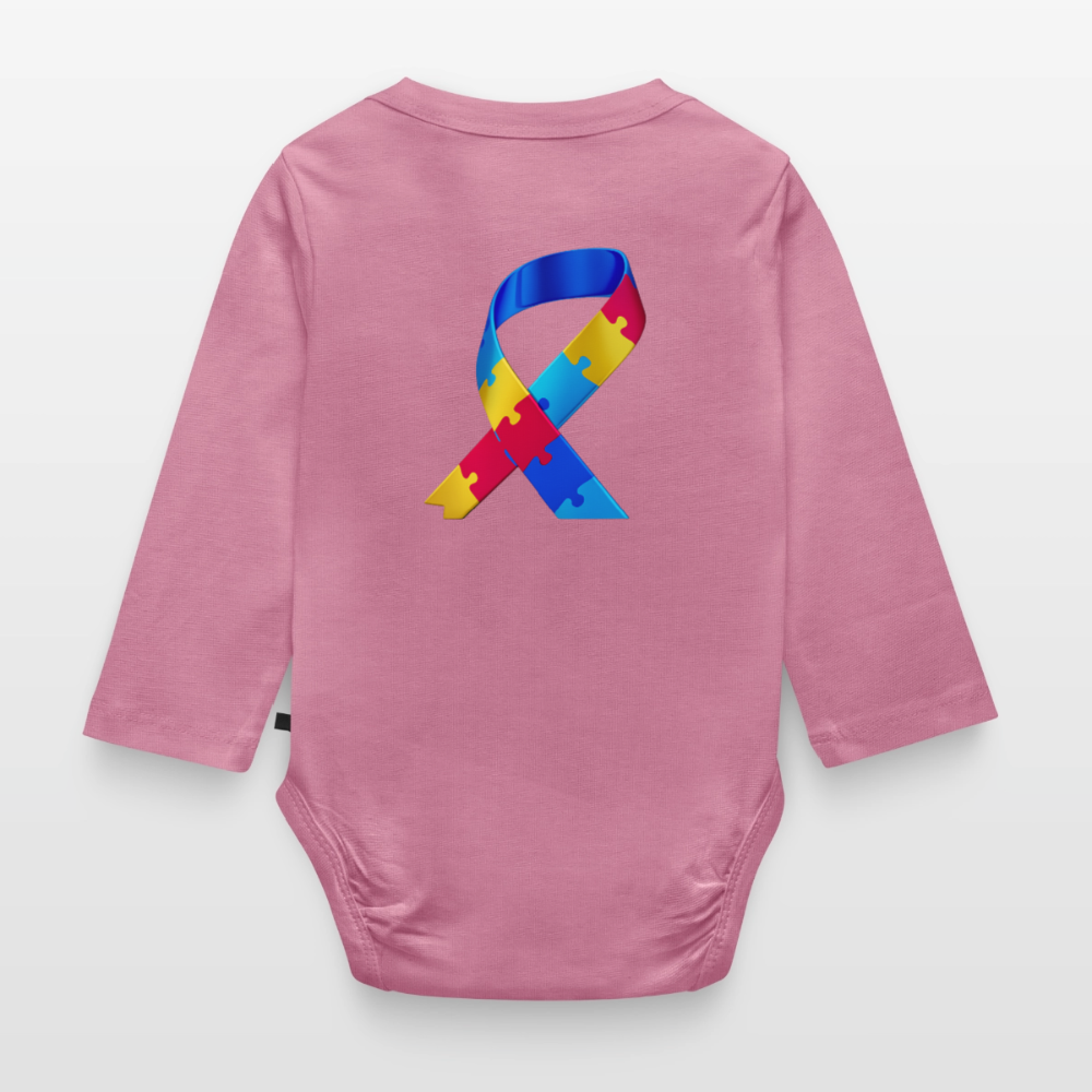 Body Bébé bio manches longues trisomie Paix jaune - Lusoquot - mauve