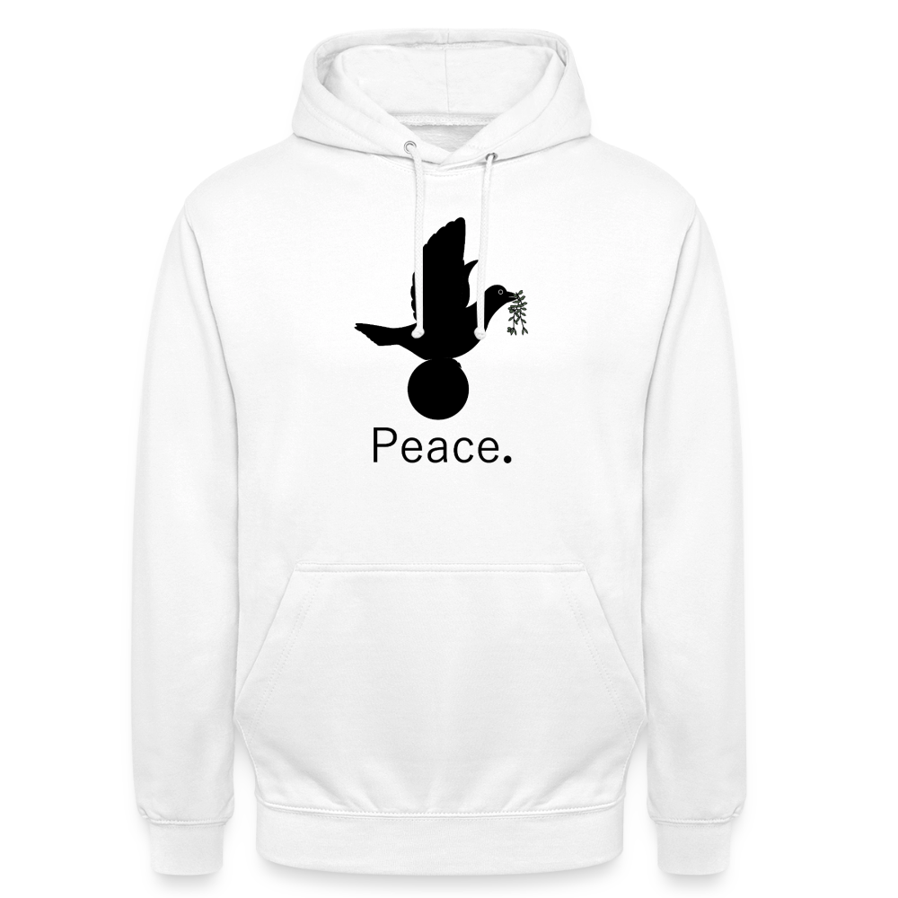 Sweat-shirt à capuche unisexe Peace noir Lusoquot - blanc