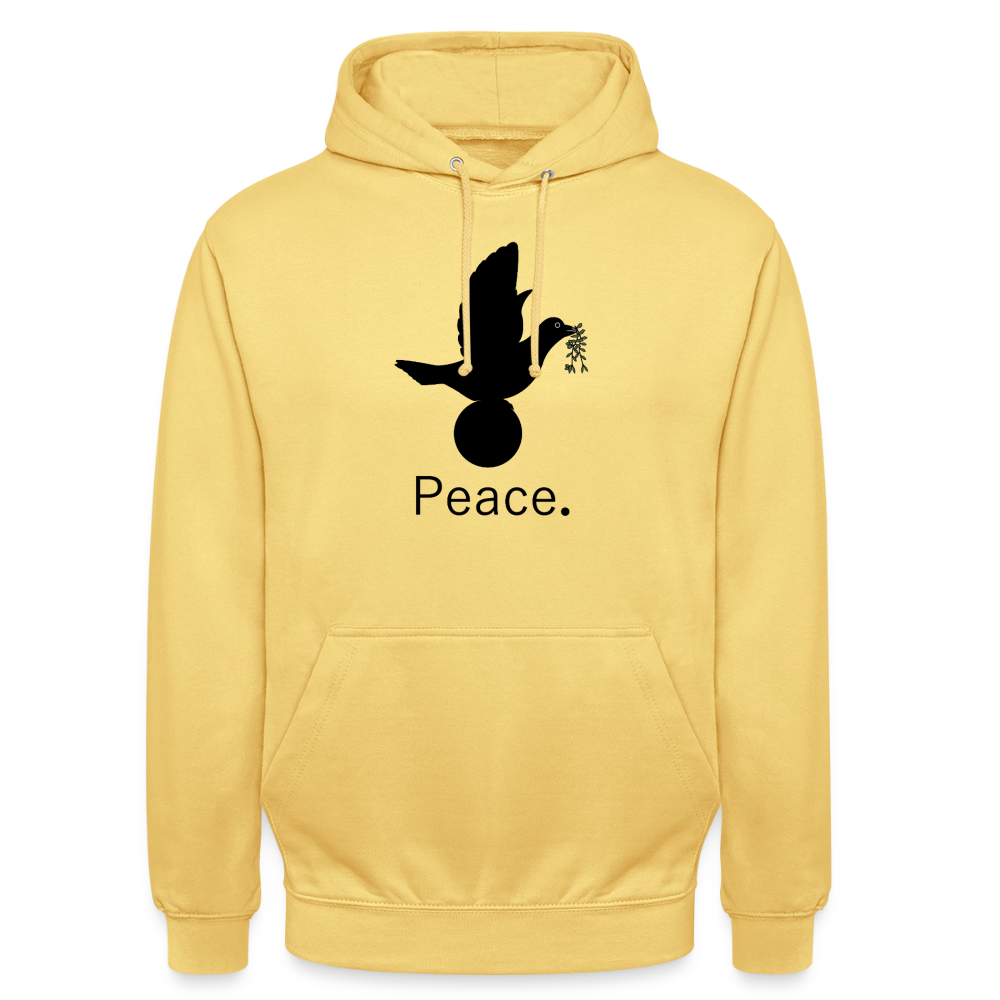 Sweat-shirt à capuche unisexe Peace noir Lusoquot - jaune citron