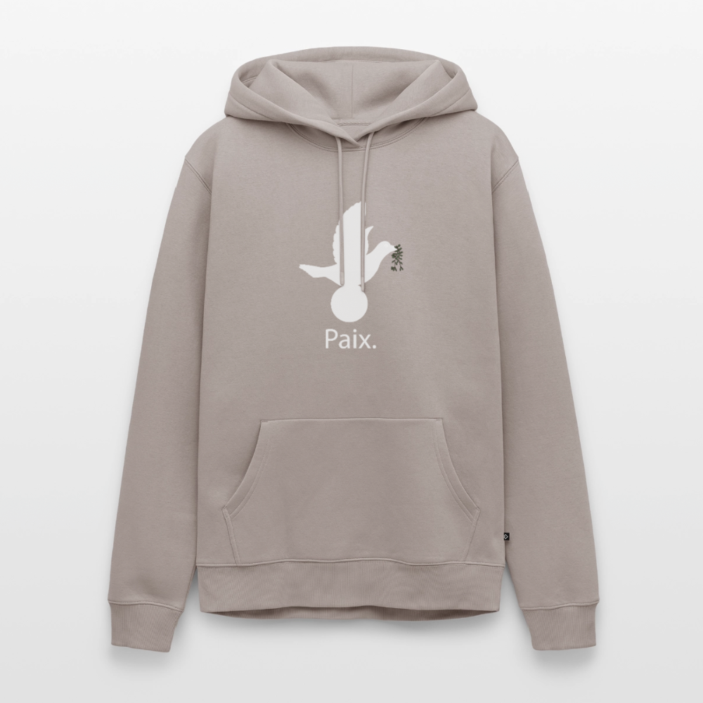 Sweat-shirt à capuche Premium pour hommes Paix blanc - Lusoquot - taupe