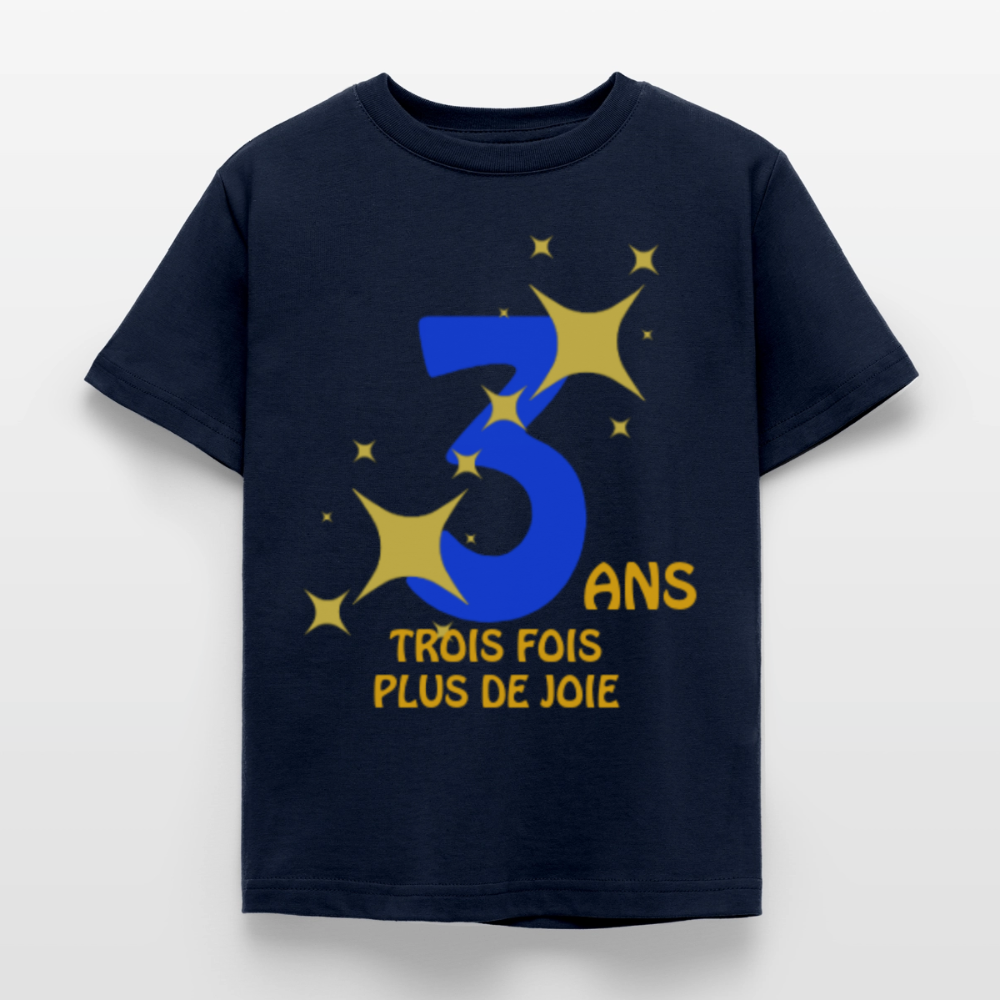 T-shirt Enfant anniversaire 3 ans  Paix bleu - Lusoquot - marine