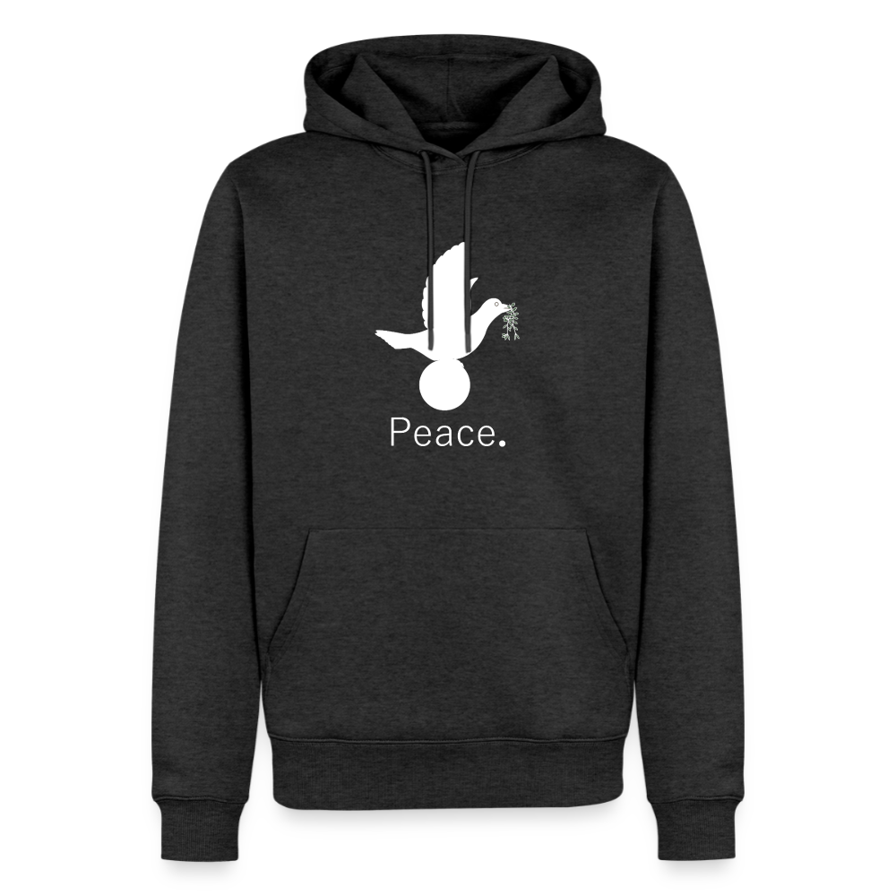 Sweat-shirt à capuche Premium pour hommes peace blanc - Lusoquot - anthracite chiné