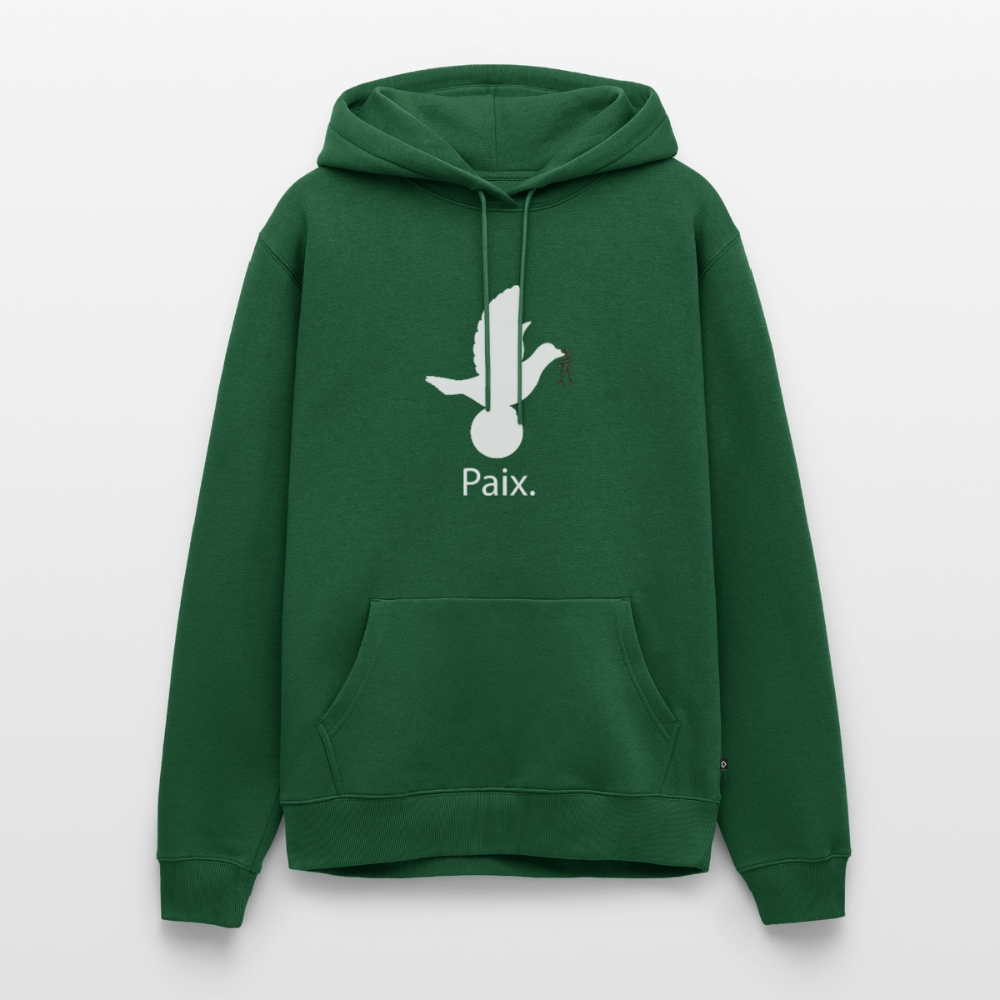 Sweat-shirt à capuche Premium pour hommes Paix blanc - Lusoquot - vert bouteille