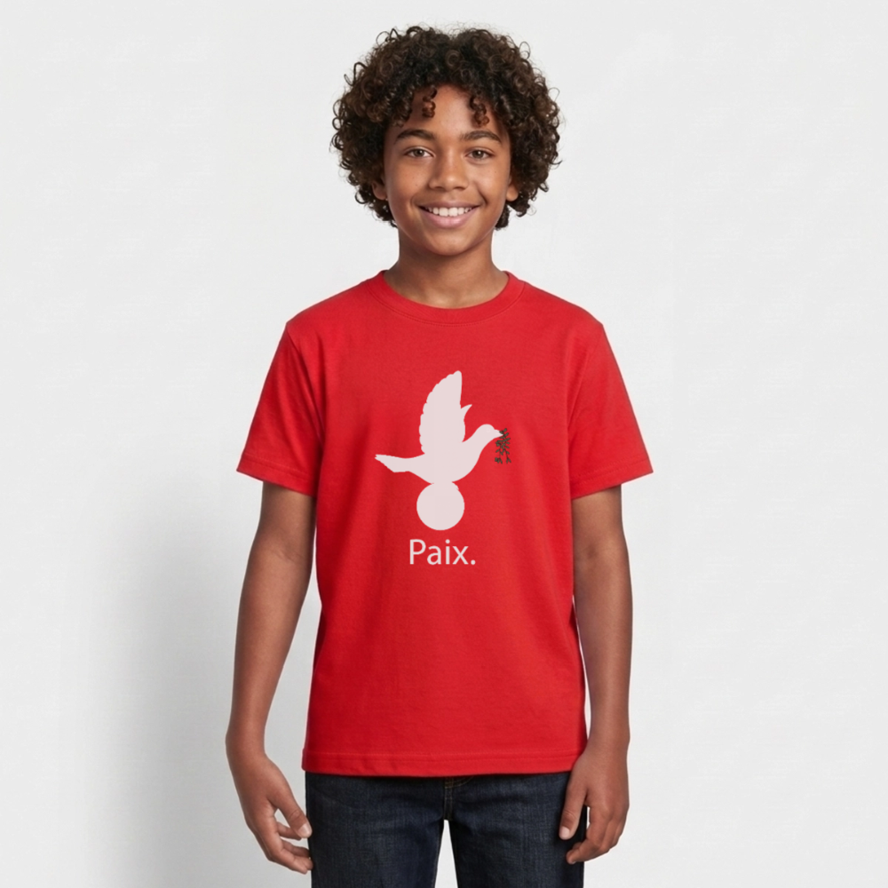 T-shirt Ado  Paix blanc - Lusoquot - rouge