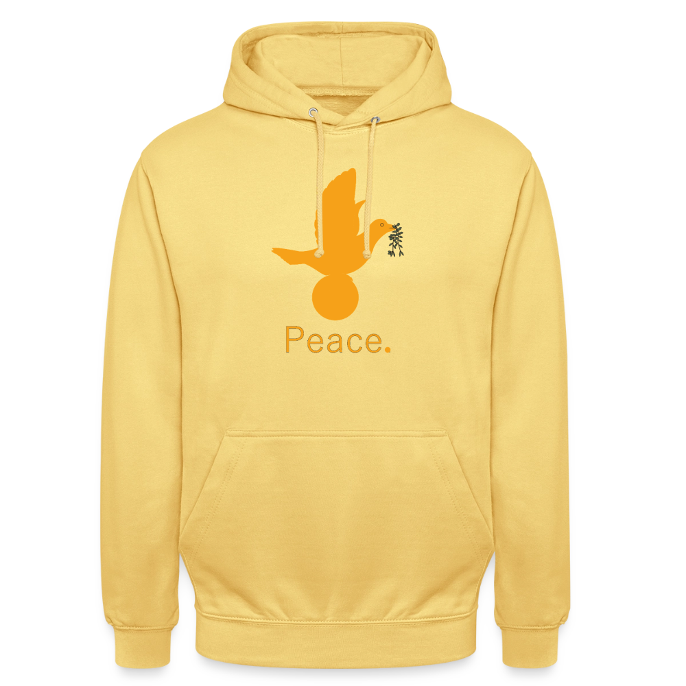 Sweat-shirt à capuche unisexe Peace. orange Lusoquot - jaune citron