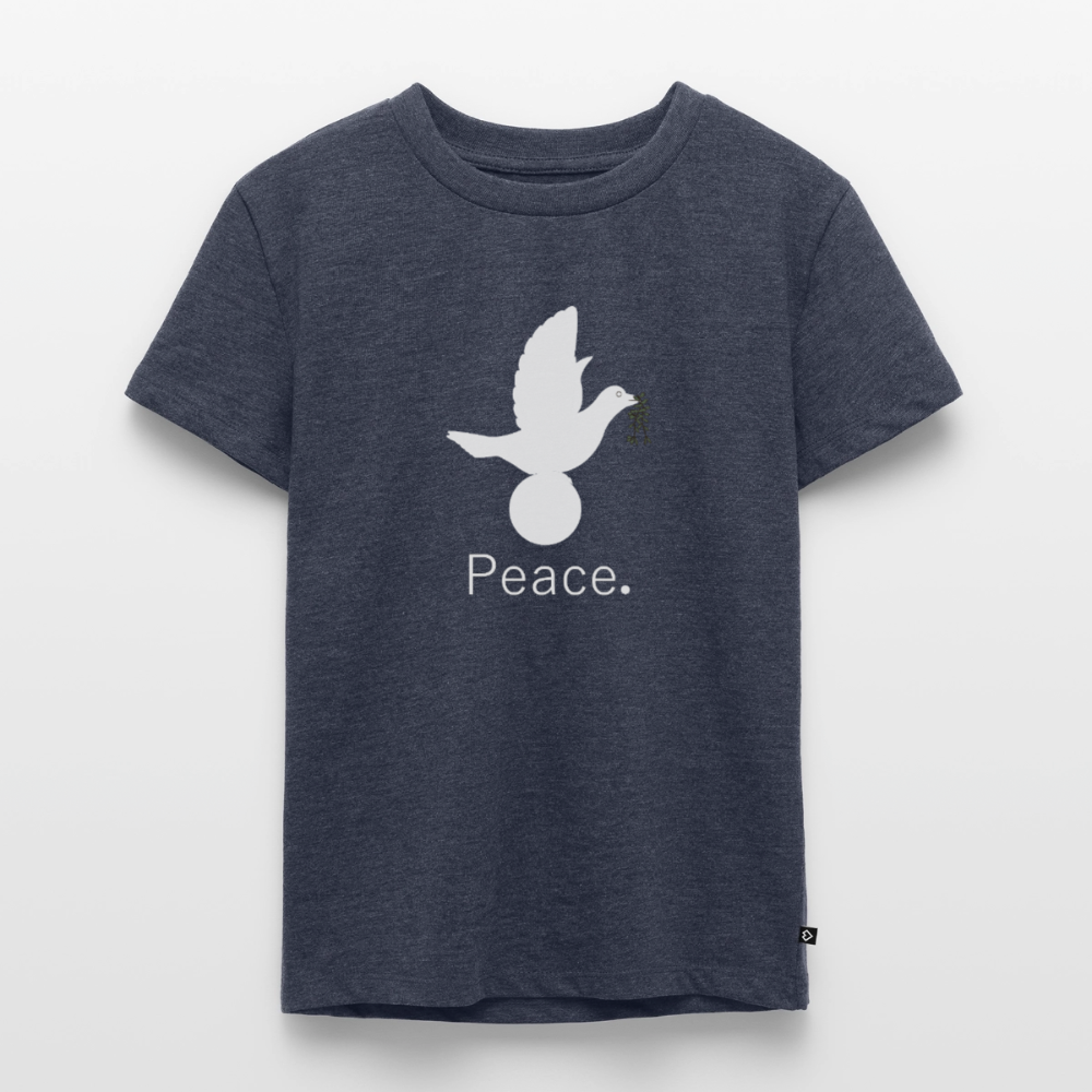 T-shirt Premium Enfant Peace blanc - Lusoquot - bleu jeans 