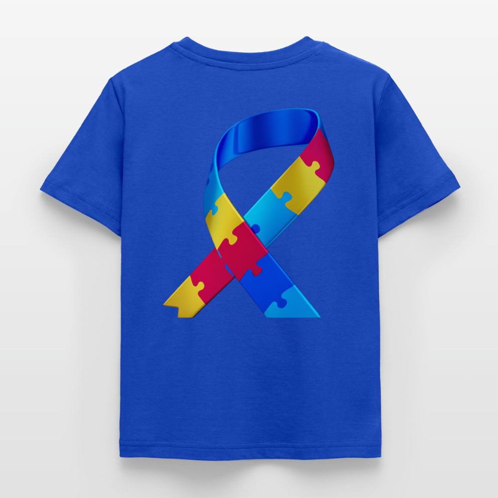 T-shirt Enfant trisomie 21 Paix jaune - Lusoquot - bleu royal