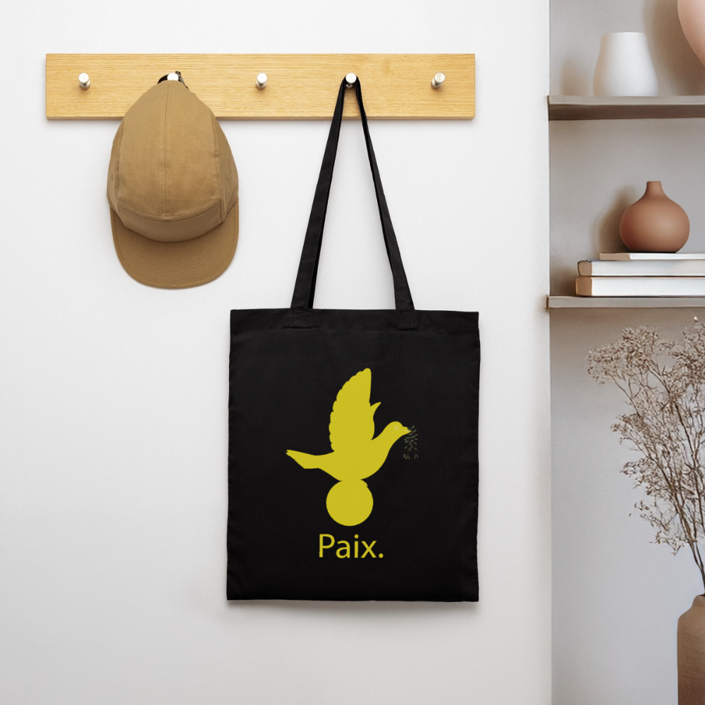 Tote Bag Paix jaune - Lusoquot - noir