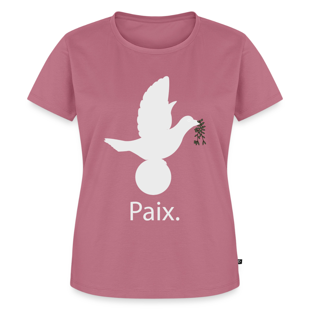 T-shirt Premium Femme Paix blanc - Lusoquot - mauve