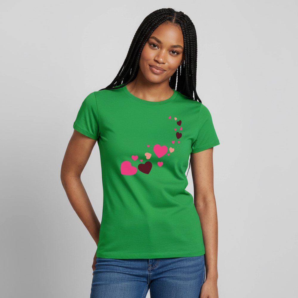 T-shirt Femme coeur Peace rose  - Lusoquot - vert