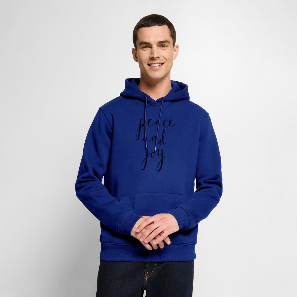 Sweat-shirt à capuche Premium pour hommes Peace and joy Peace noir - Lusoquot - bleu roi