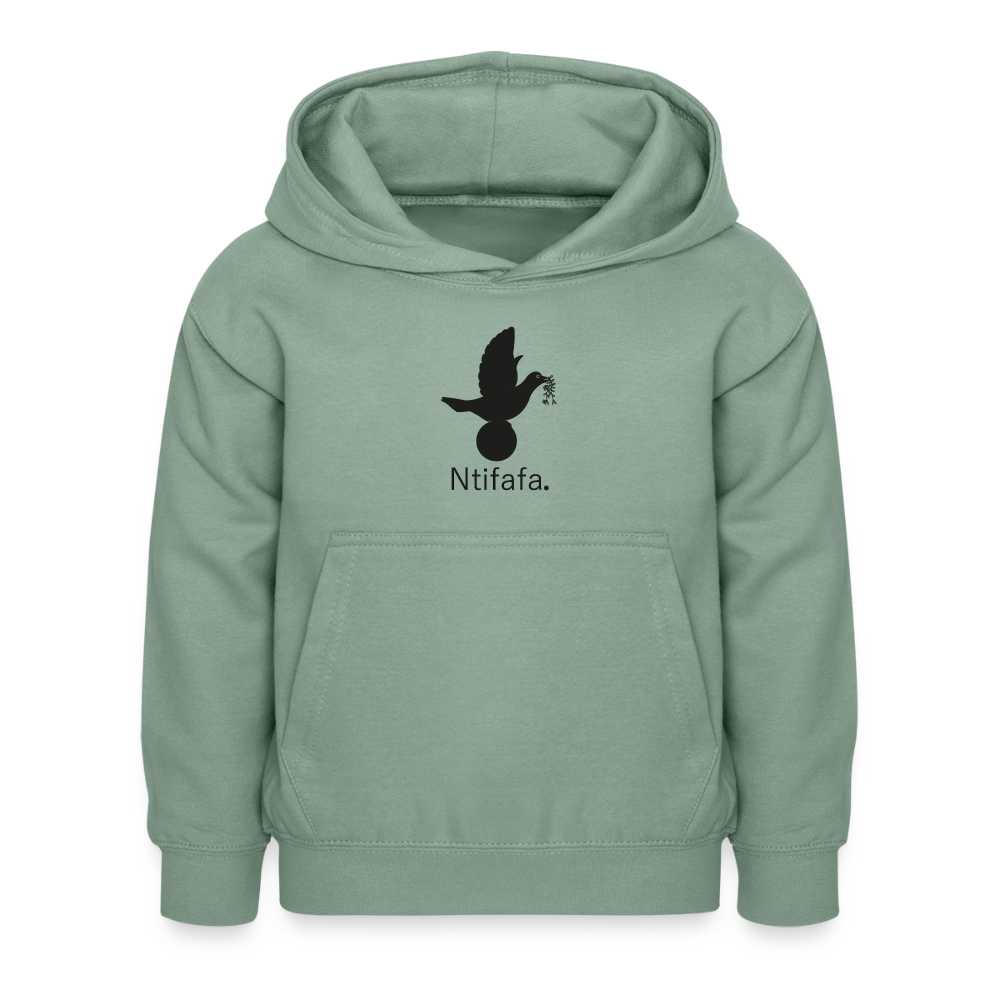 Sweat à capuche Enfant Ntifafa noir - Lusoquot - vert-de-gris