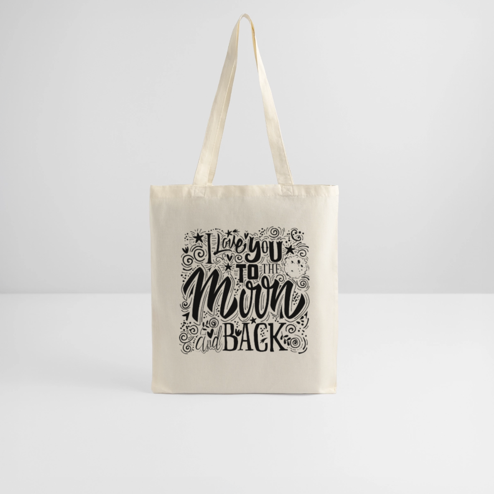 Tote Bag  I love you to moon and back Shaanti noir - Lusoquot - nature