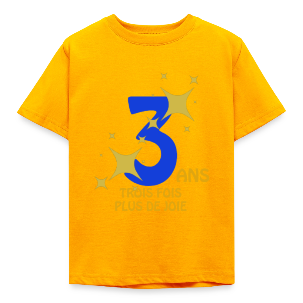 T-shirt Enfant anniversaire Lapè bleu - Lusoquot - or