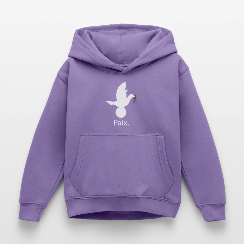 Sweat à capuche Enfant Paix blanc - Lusoquot - lavande