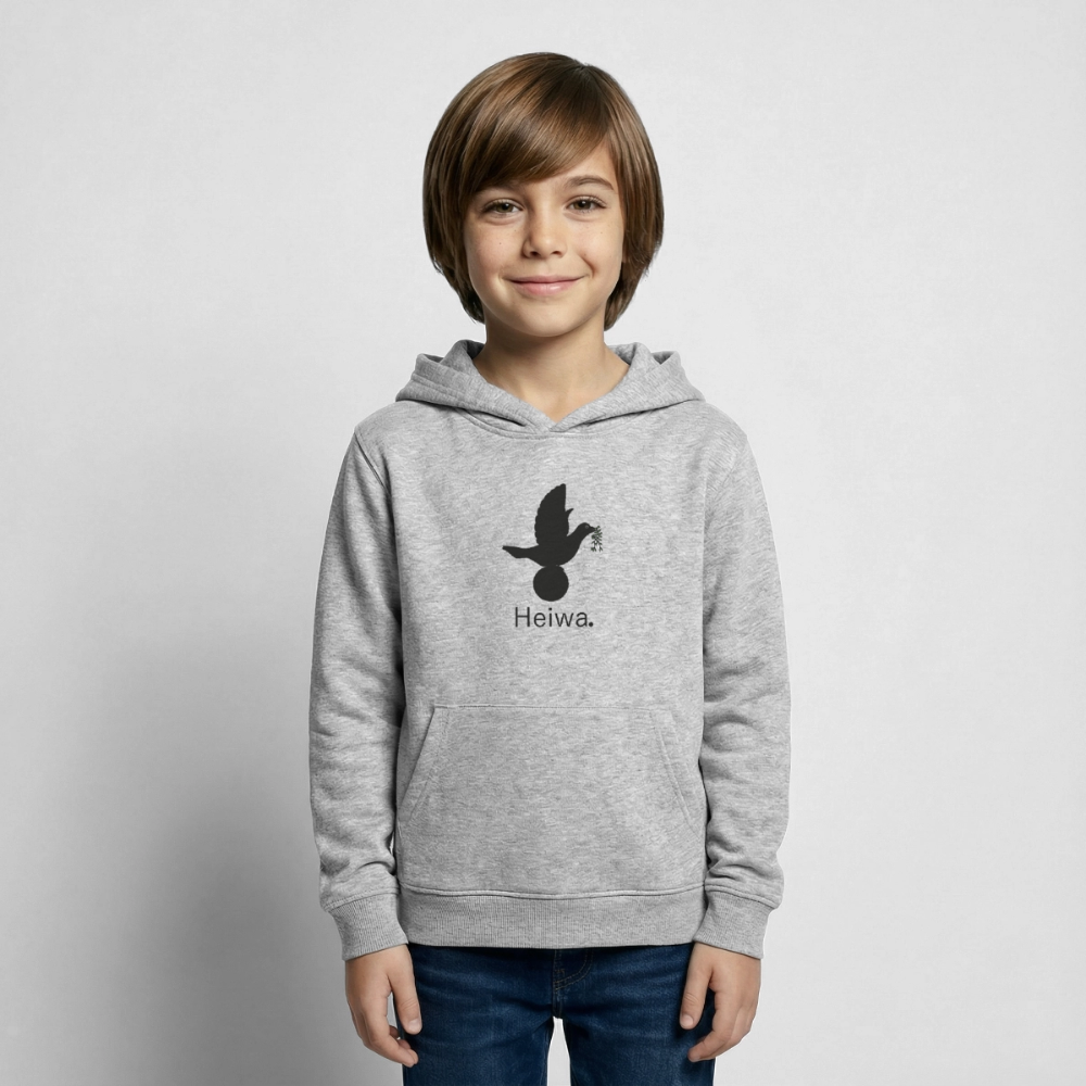 Sweat à capuche Enfant Heiwa noir - Lusoquot - gris clair chiné