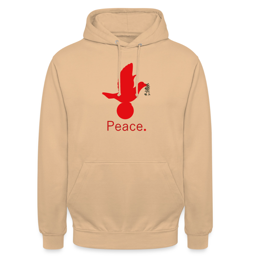 Sweat-shirt à capuche unisexe Peace rouge Lusoquot - pêche