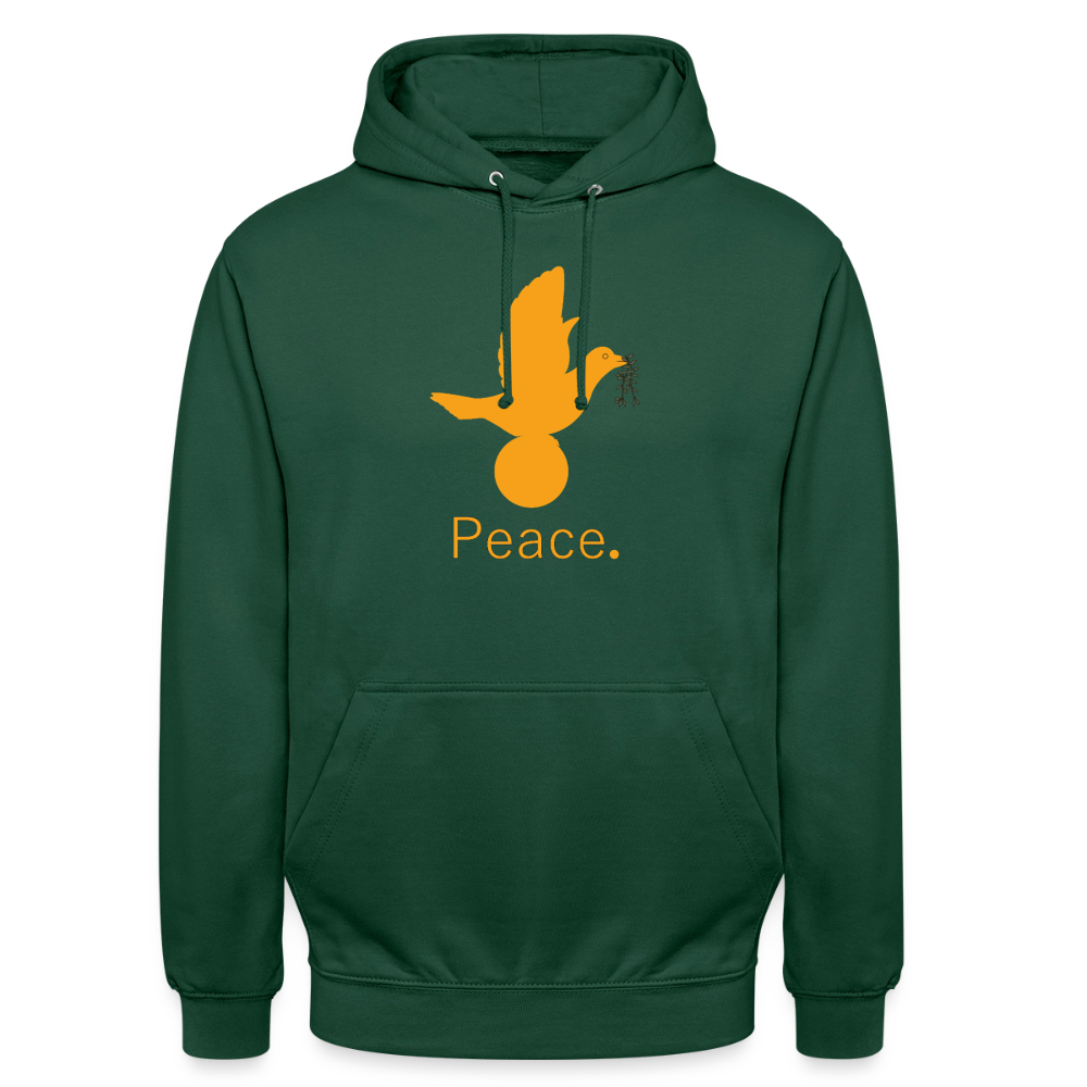 Sweat-shirt à capuche unisexe Peace. orange Lusoquot - vert bouteille