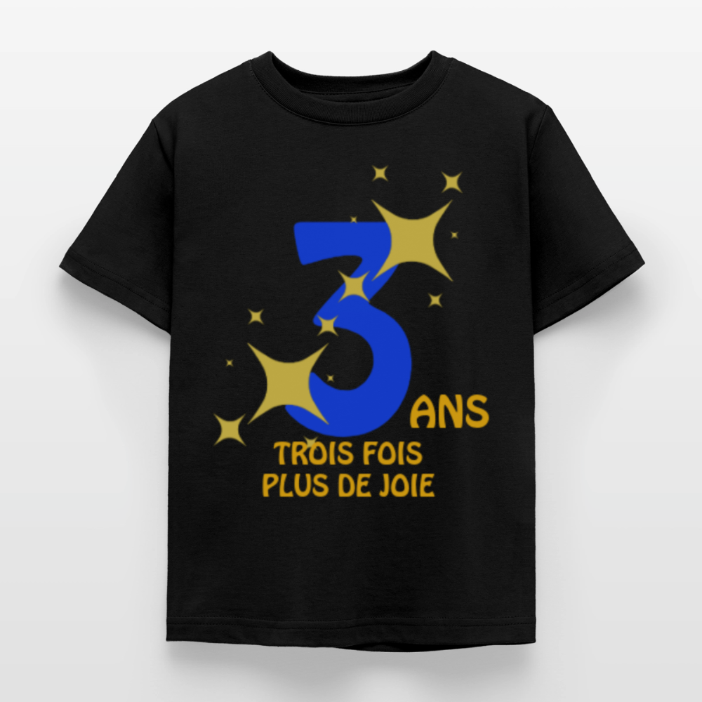 T-shirt Enfant anniversaire 3 ans  Paix bleu - Lusoquot - noir