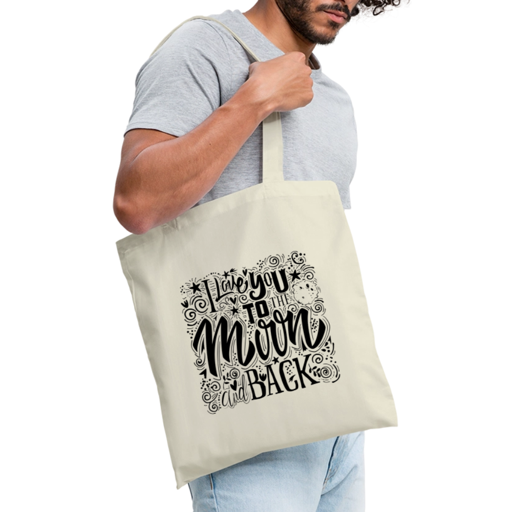 Tote Bag  I love you to moon and back Shaanti noir - Lusoquot - nature