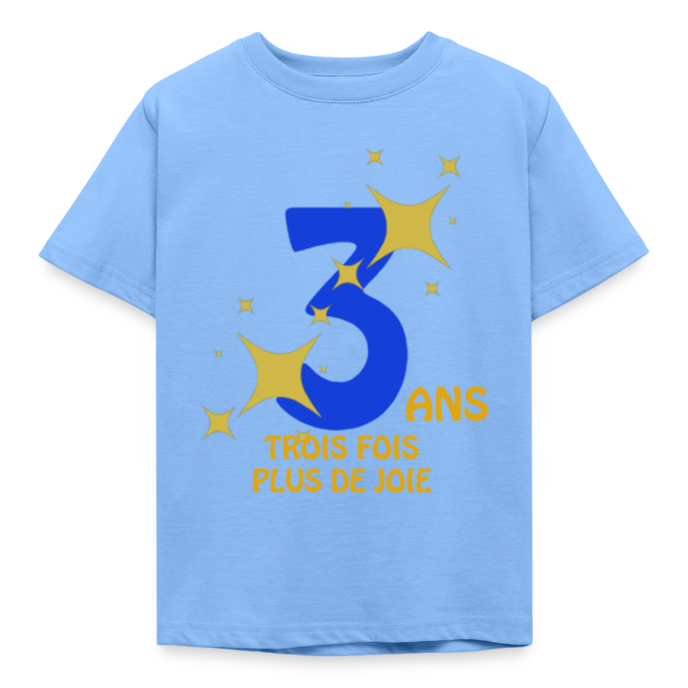 T-shirt Enfant anniversaire 3 ans  Paix bleu - Lusoquot - bleu ciel
