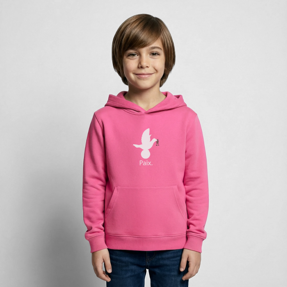 Sweat à capuche Enfant Paix blanc - Lusoquot - rose