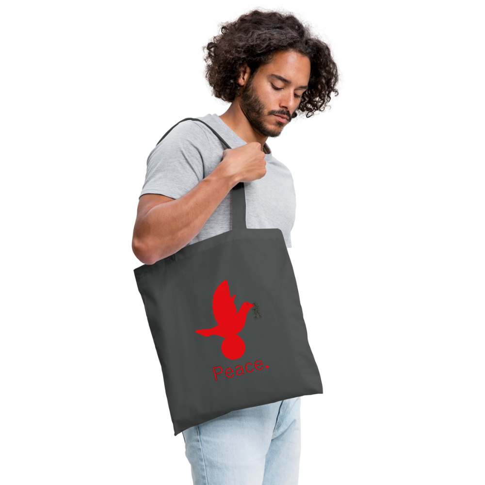 Tote Bag Peace rouge - Lusoquot - gris graphite