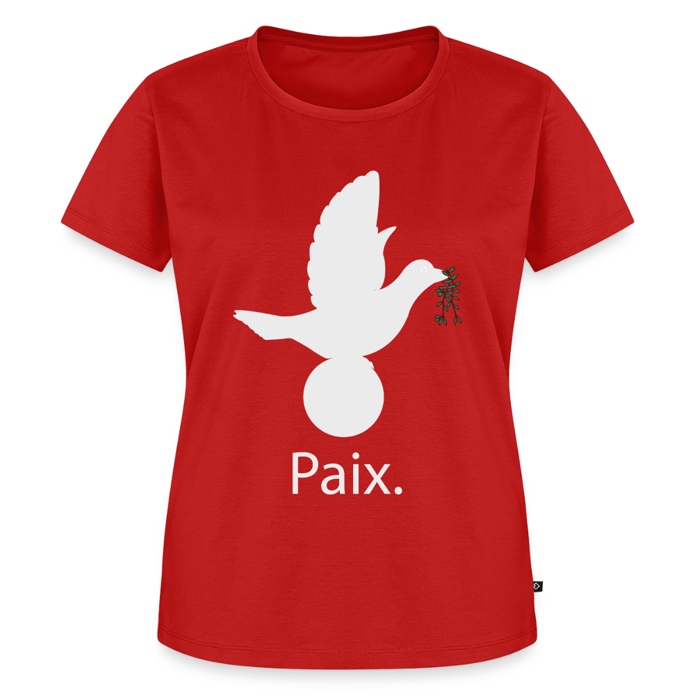 T-shirt Premium Femme Paix blanc - Lusoquot - rouge