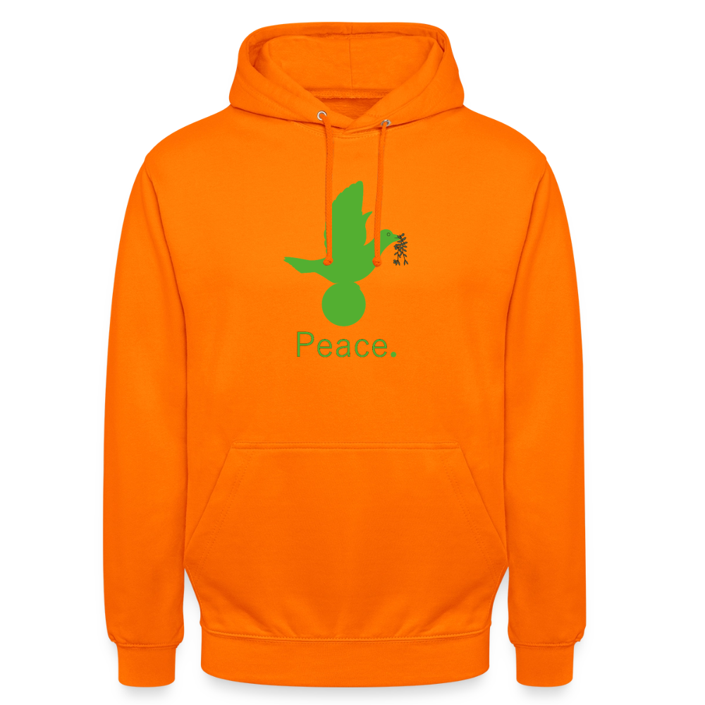 Sweat-shirt à capuche unisexe Peace vert Lusoquot - orange