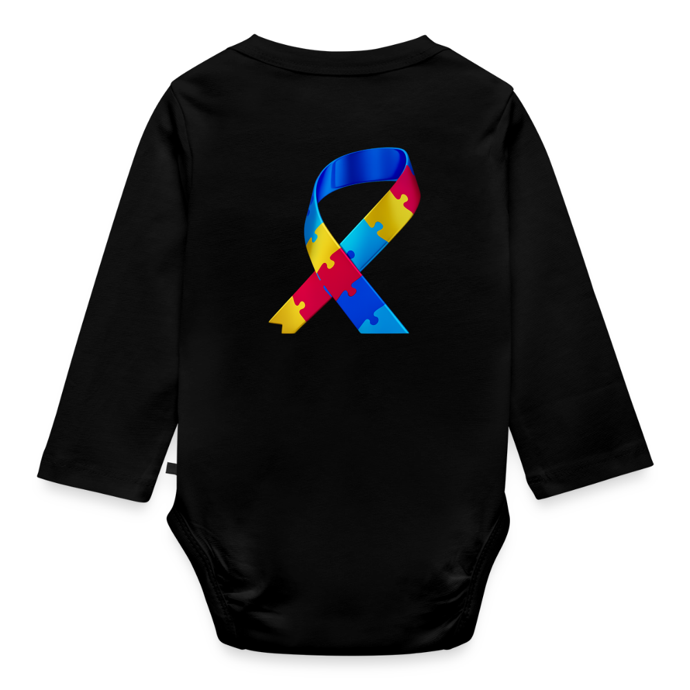 Body Bébé bio manches longues trisomie Paix jaune - Lusoquot - noir