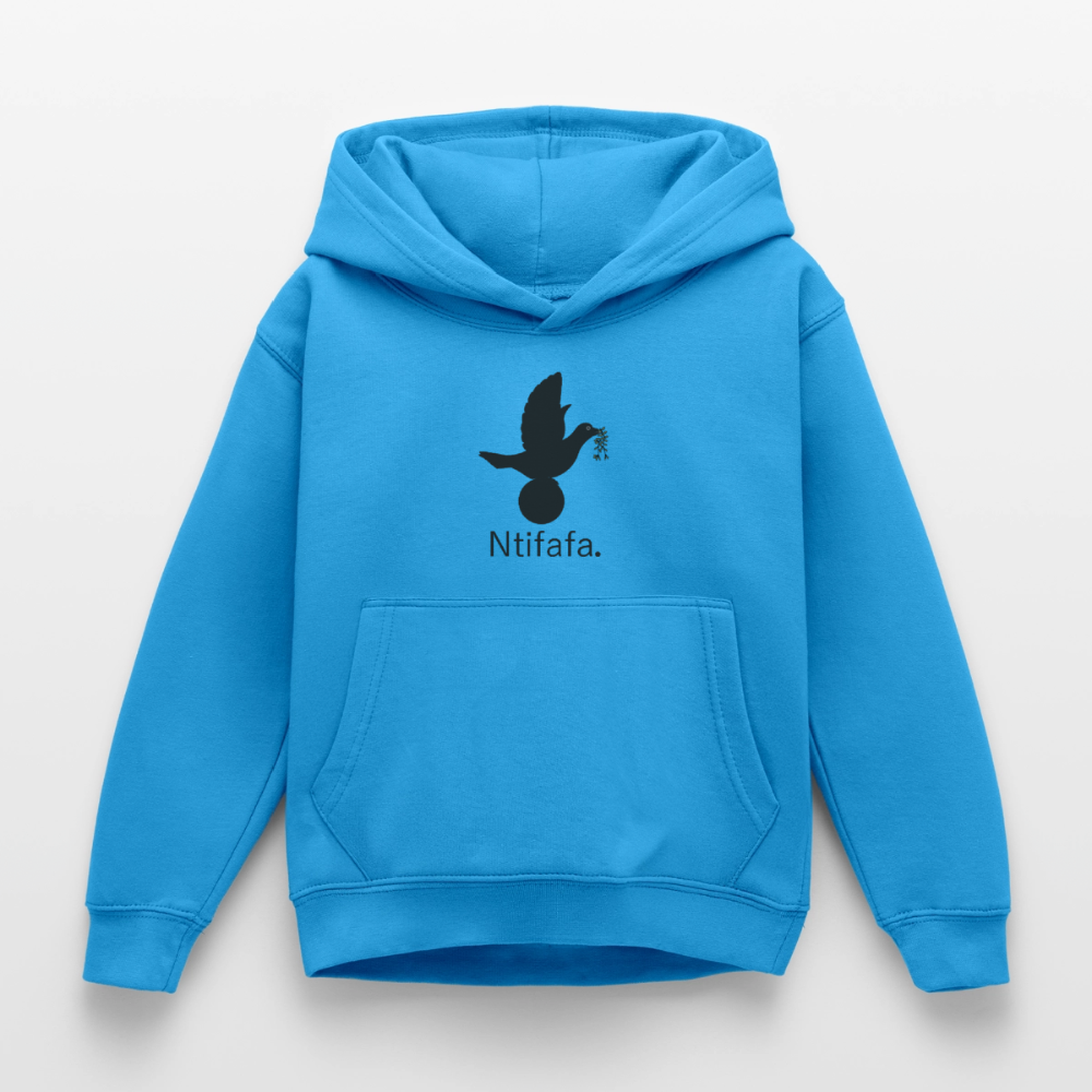Sweat à capuche Enfant Ntifafa noir - Lusoquot - bleu mer