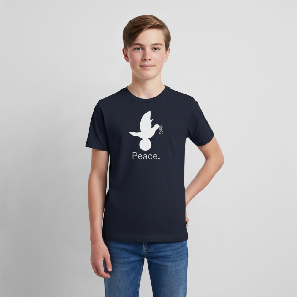 T-shirt Premium Ado Peace blanc Lusoquot - bleu marine