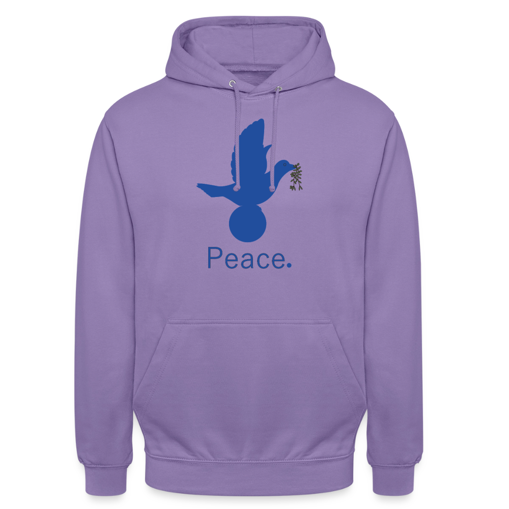 Sweat-shirt à capuche unisexe Peace bleu - lavande