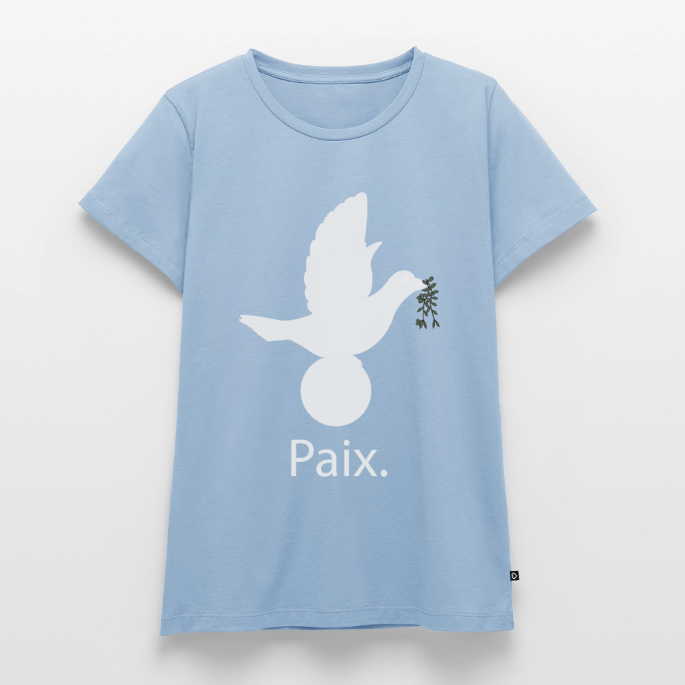 T-shirt Premium Femme Paix blanc - Lusoquot - bleu clair