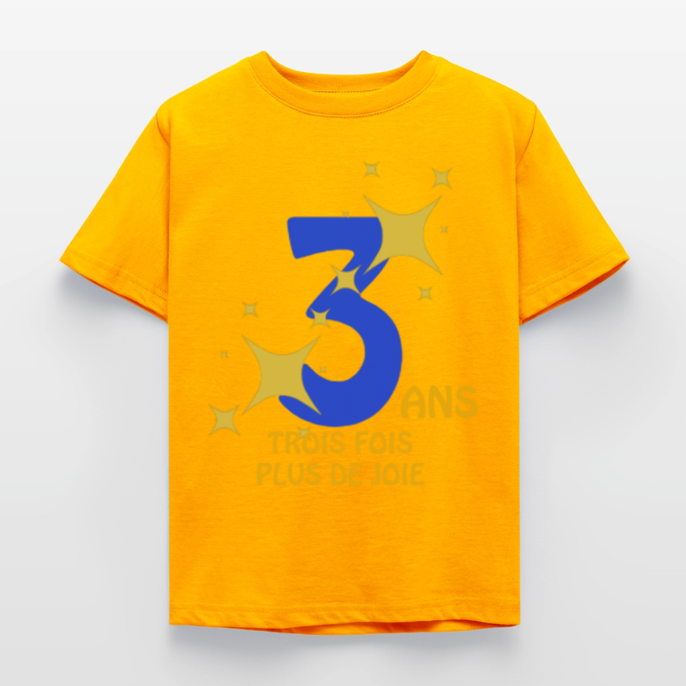 T-shirt Enfant anniversaire 3 ans  Paix bleu - Lusoquot - or