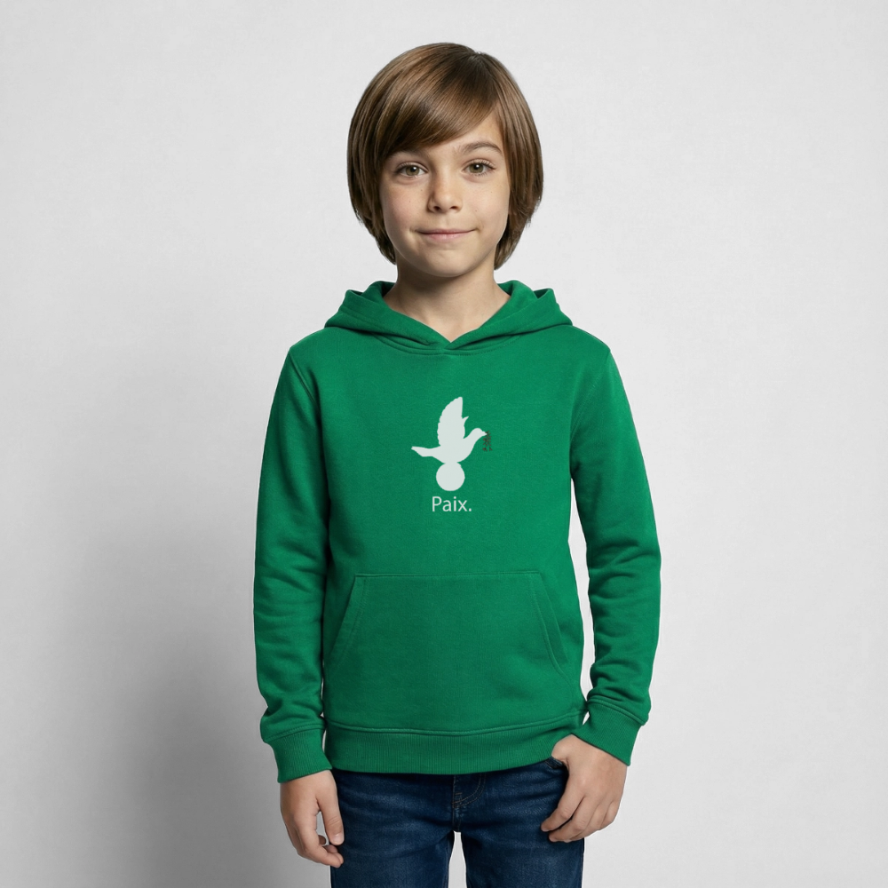 Sweat à capuche Enfant Paix blanc - Lusoquot - vert