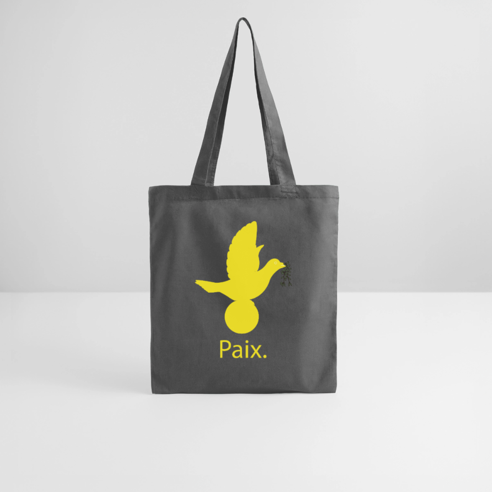Tote Bag Paix jaune - Lusoquot - gris graphite