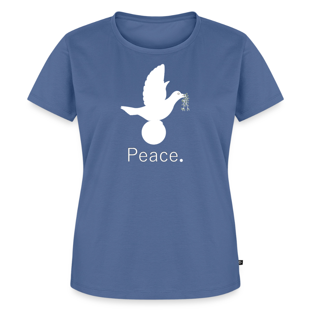 T-shirt Premium Femme Peace blanc - Lusoquot - bleu pigeon